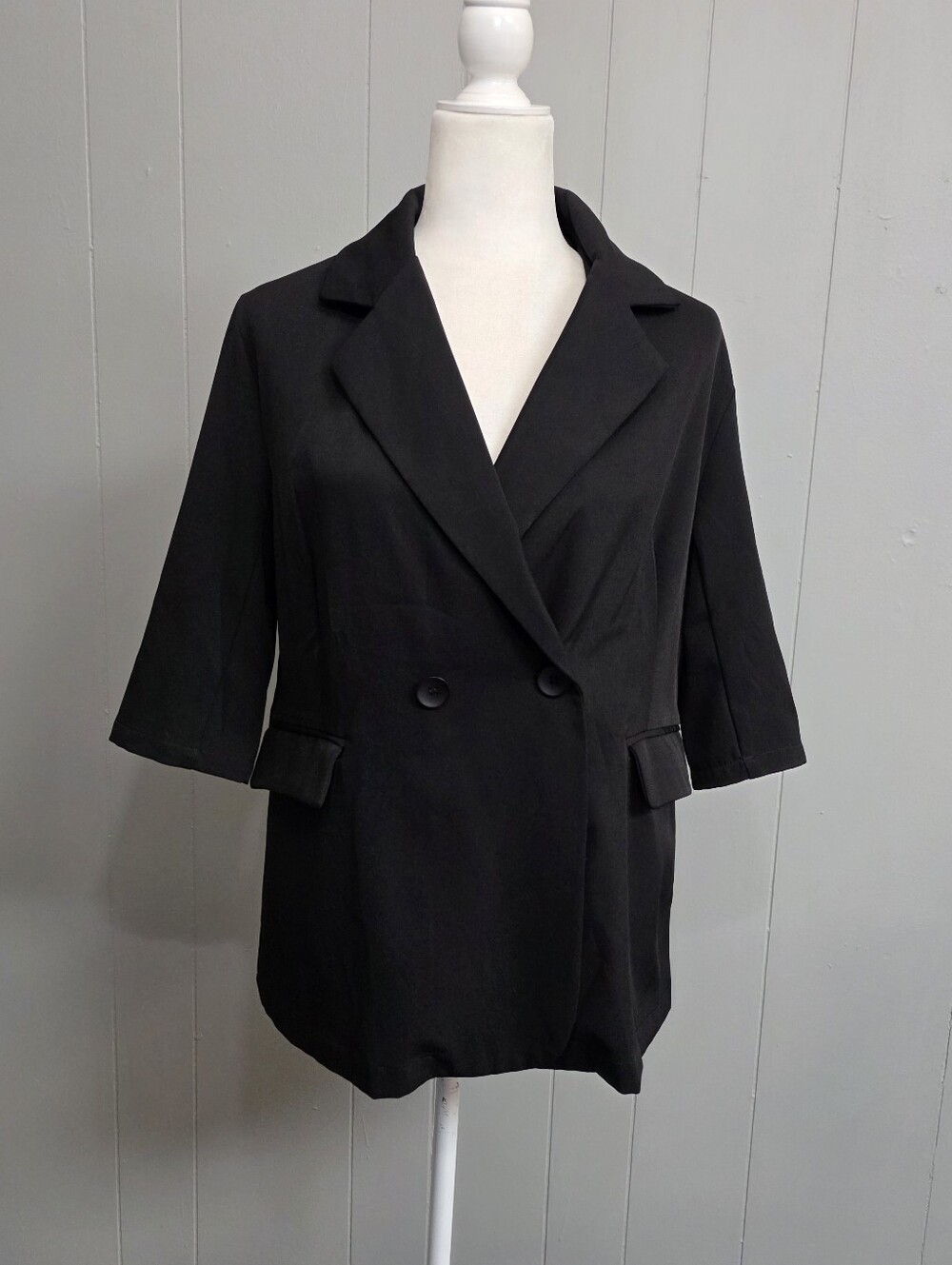 Dazy Black 3/4 Sleeve Blazer Size S